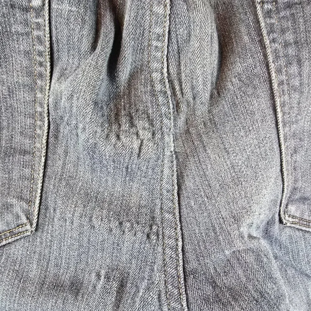 Paige Jeans Mens 34x27 Blue Denim Federal Slim Straight Dark Wash Stretch Damage